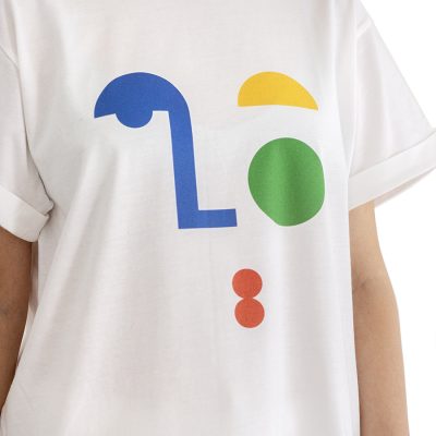 Tricou alb Oslo detaliu print