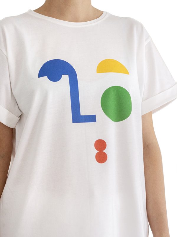 Tricou alb Oslo detaliu print