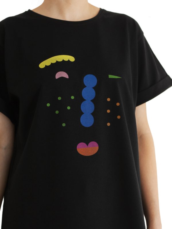 Tricou negru Wink detaliu print